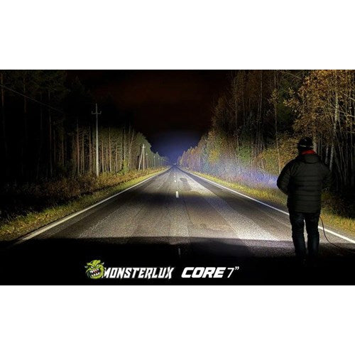 Monsterlux Core 7 led lisävalo pyöreä 7" valkoinenrunko