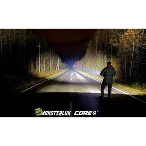 Monsterlux Core 9 led lisävalo pyöreä 9" mustarunko