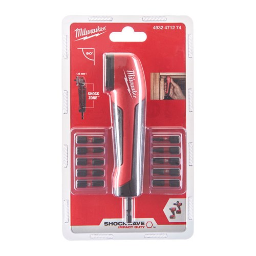 Milwaukee SHOCKWAVE™ 1/4" kulmaruuvauspää sarja 90° 11 osaa