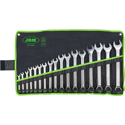 JBM sae kiintolenkkiavainsarja 5/16" - 1 1/4" 17 osaa