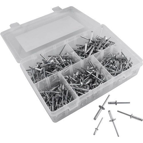 JBM alumiini vetoniittilajitelma 3.2-4.8mm 300 osaa