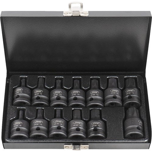 JBM 1/2" torx/ kuusiokolo voimakärkihylsysarja 5-12mm, t30-t80