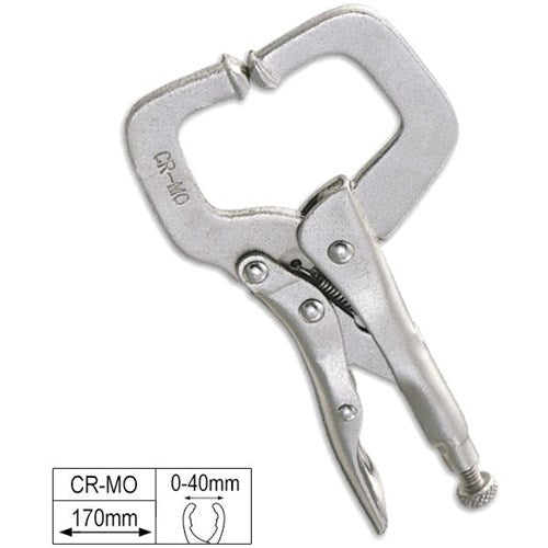JBM C-leukaiset lukkopihdit 170mm 0-40mm