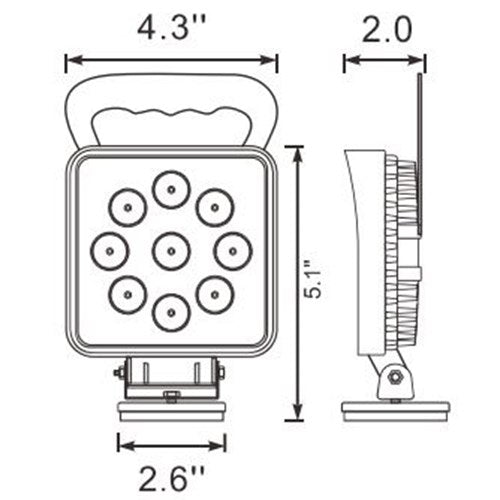 Mototruck työvalo MAGNEETTIJALALLA 12/24V 1600LM 3M kaapeli