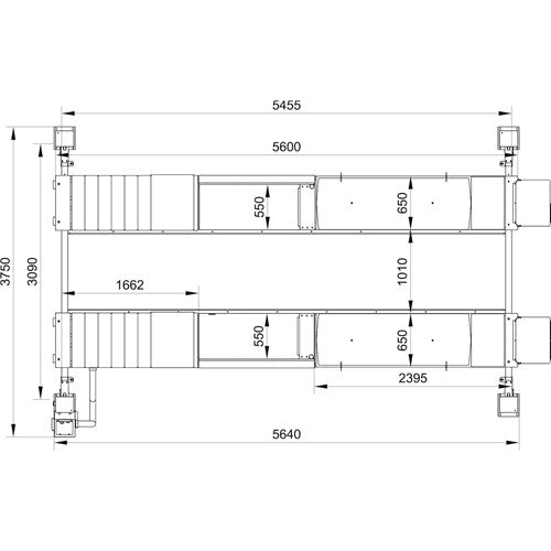 ATH 55HAP 4-pilarinostin 5500 kg suuntausvarustus+helmasaksinostin 3500 kg