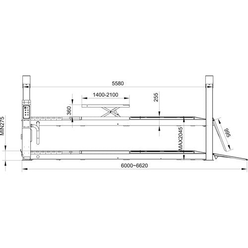 ATH 55HAP 4-pilarinostin 5500 kg suuntausvarustus+helmasaksinostin 3500 kg