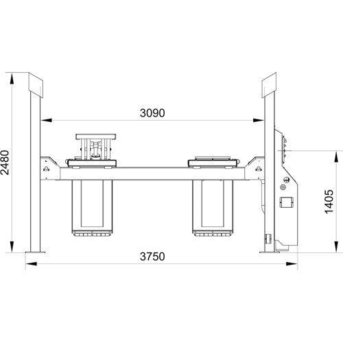 ATH 55HAP 4-pilarinostin 5500 kg suuntausvarustus+helmasaksinostin 3500 kg