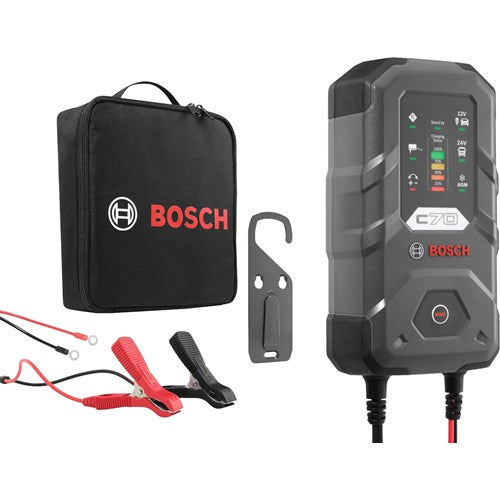 Bosch akkulaturi C70 12-24V akuille, latausvirta max 10A
