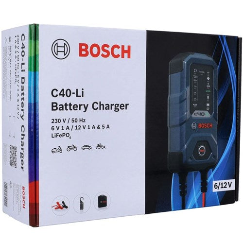 Bosch akkulaturi C40 Li 6-12V akuille, latausvirta max 5,0A