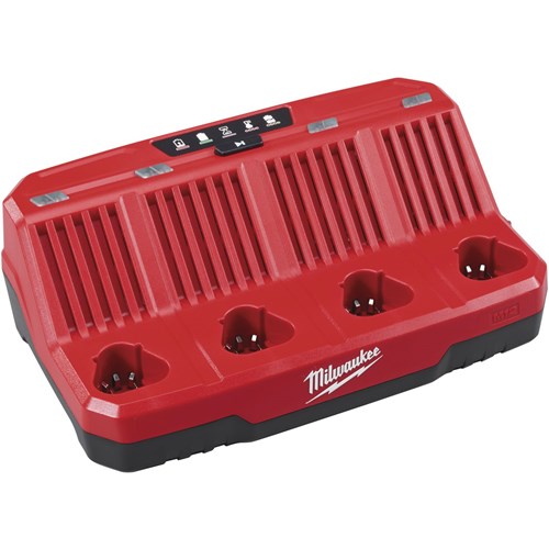 Milwaukee M12 C4 nelipaikkainen akkulaturi
