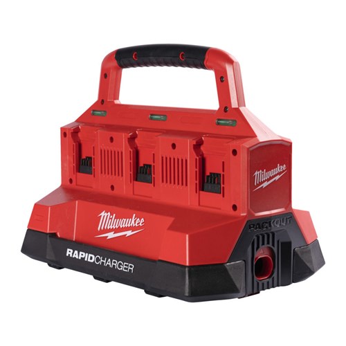 Milwaukee M18 PC6 Packout™ kuusipaikkainen akkulaturi pikalatauksella