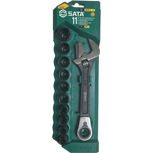 SATA jakoavain ja hylsyt X6 sarja 10-19mm, 11-osaa