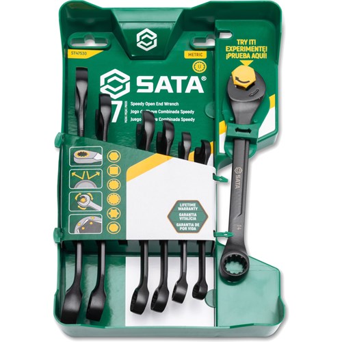 SATA Spline X6 räikkälenkkiavainsarja 8-17mm 7 osaa