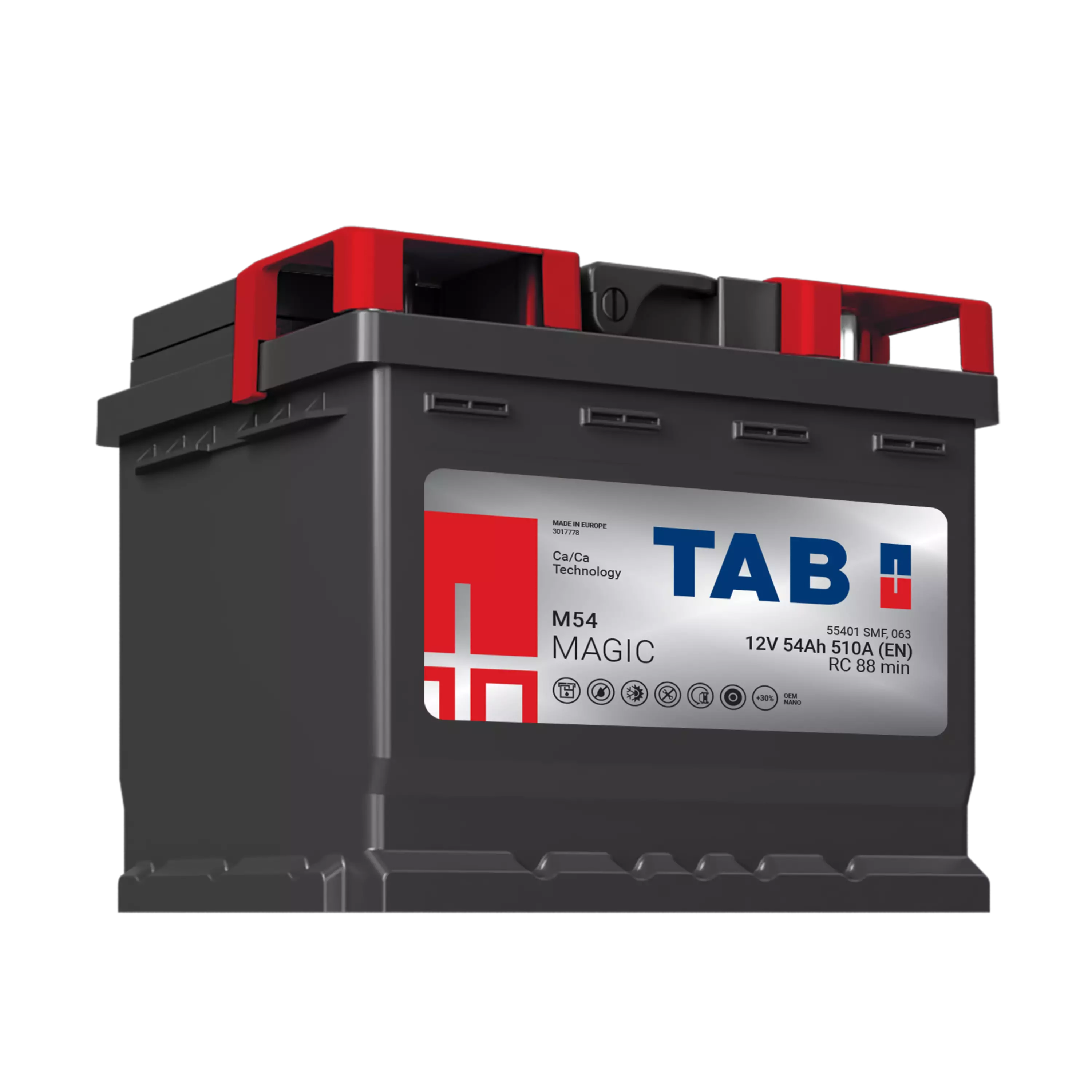 TAB käynnistysakku Magic M54 12V 54Ah 510A(EN) 207x175x175 - + (1000694)