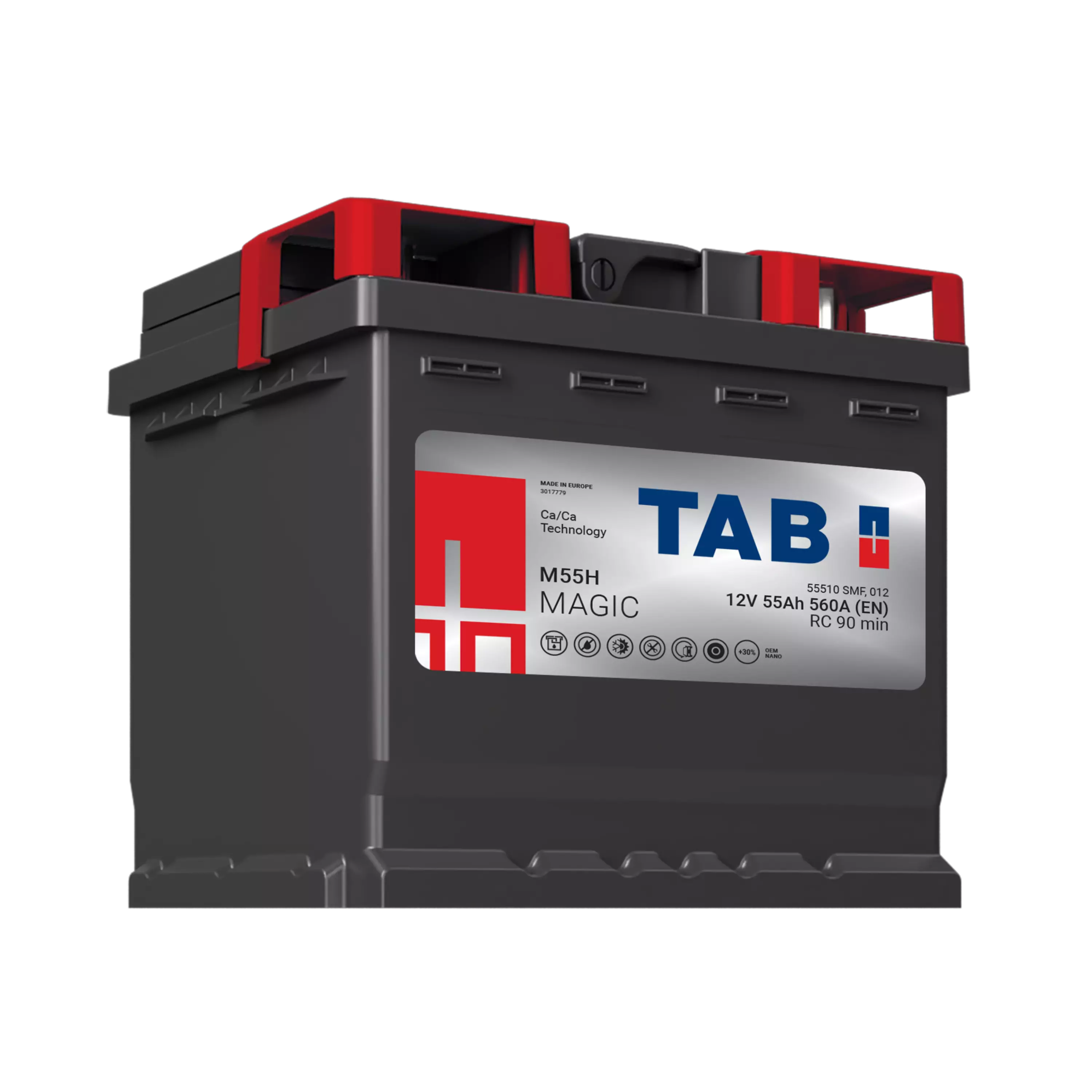 TAB käynnistysakku Magic M55H 12V 55Ah 560A(EN) 207x175x190 - + (1000695)