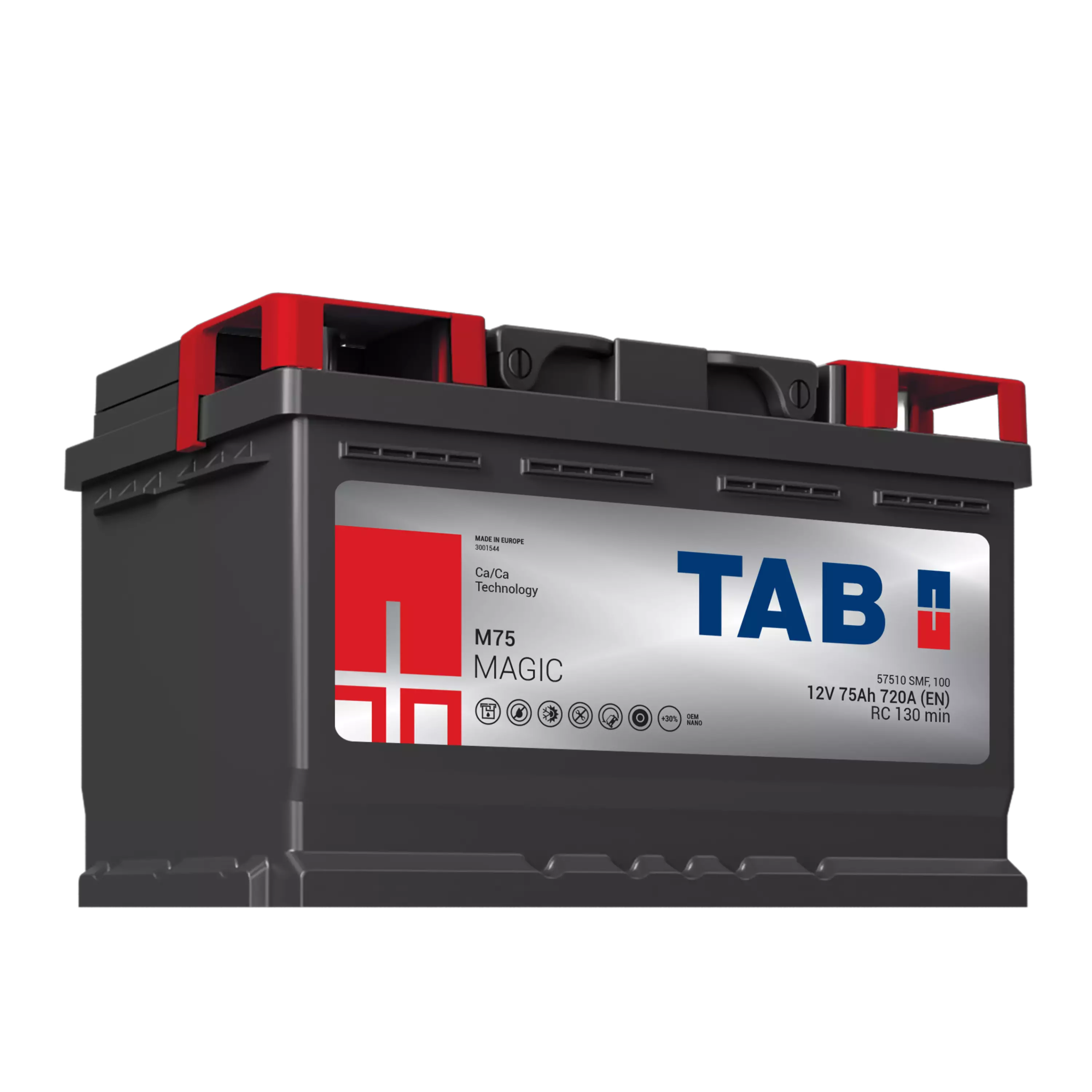 TAB käynnistysakku Magic M75 12V 75Ah 720A(EN 278x175x175 - + (1000698)