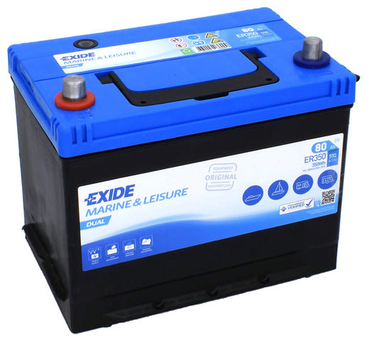 Exide Dual Marine ER350 12V 80Ah/350Wh 260x173x222 + -