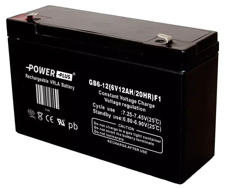 Power Plus Agm-akku 6V 12Ah 151x50x94/100 Terminal:F1 4.8mm