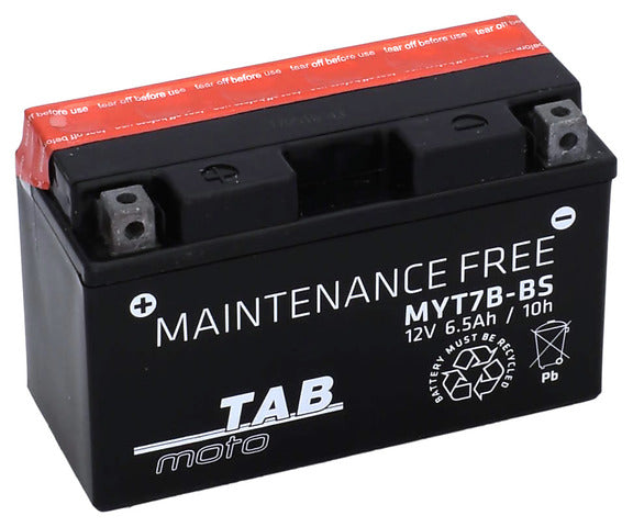 TAB Mp-Akku YT7B-BS/MYT7B-BS 12V 6,5Ah 85A 150x65x93 + - M843 YT7B-BS