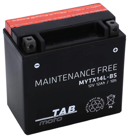TAB Mp-Akku YTX14L-BS/MYTX14L-BS 12V 12Ah 180A 152x88x147 - + M860 YTX14L-BS