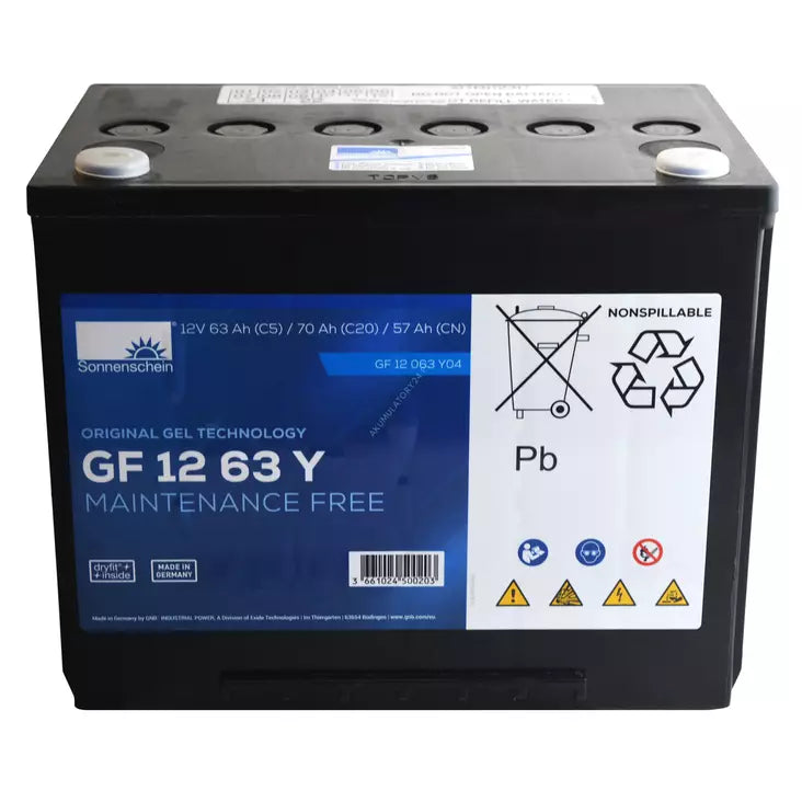 Sonnenschein geeliakku GF12/63Y 12v70Ah 256x170x210 + - Dryfit