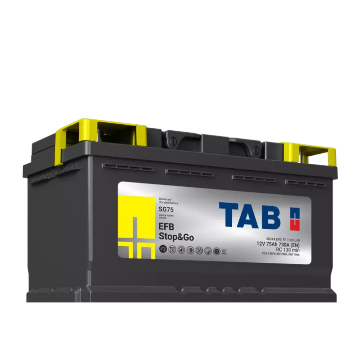 12V 75Ah 730A(EN) TAB EFB SG75 STOP&GO  315x175x175 - + (1000790)