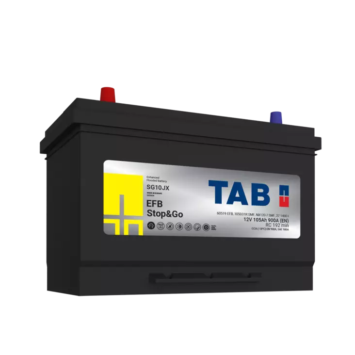 12V 105Ah 900A(EN) TAB käynnistysakku EFB SG10JX STOP&GO  303x175x227 + - (1000793)