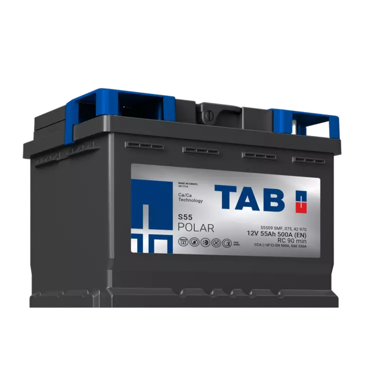 12V 55Ah 500A(EN) TAB käynnistysakku Polar S S55  242x175x175 - + (1000867)