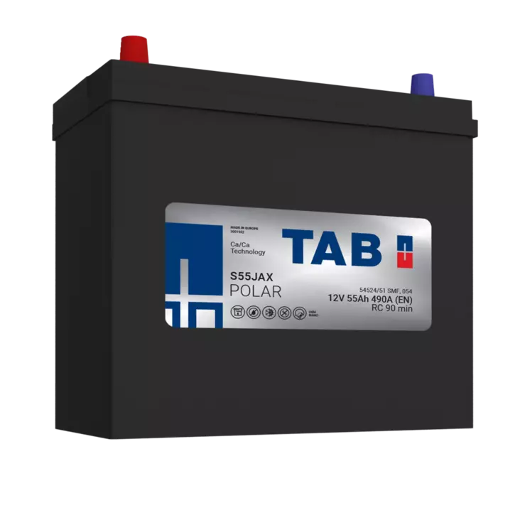 TAB käynnistysakku Polar S S55JAX 12V 55Ah 540A(EN