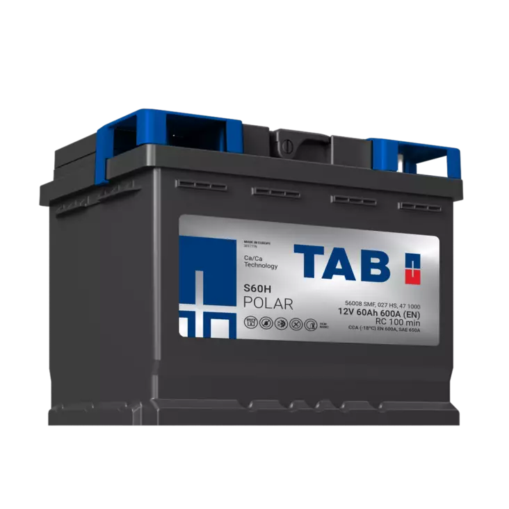 12V 60Ah 600A(EN) TAB käynnistysakku Polar S S60H  242x175x190 - + (1000868)