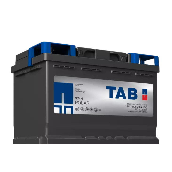 12V 74Ah 680A(EN) TAB käynnistysakku Polar S S74H  278x175x190 - + (1000873)