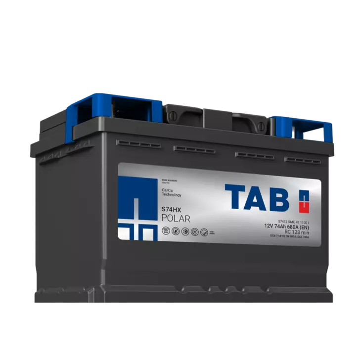 12V 74Ah 680A(EN) TAB käynnistysakku Polar S S74HX  278x175x190 + - (1000890)