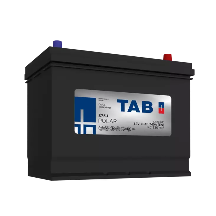 12V 75Ah 740A(EN) TAB käynnistysakku Polar S S75J  259x173x218 - + (1000937)