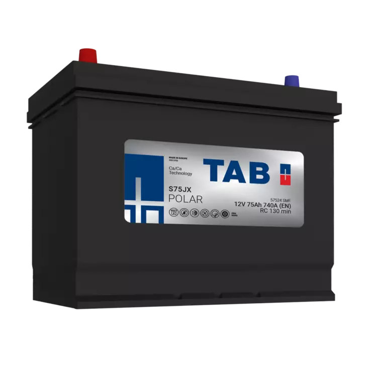 12V 75Ah 740A(EN) TAB käynnistysakku Polar S S75JX  259x173x218 + - (1000926)