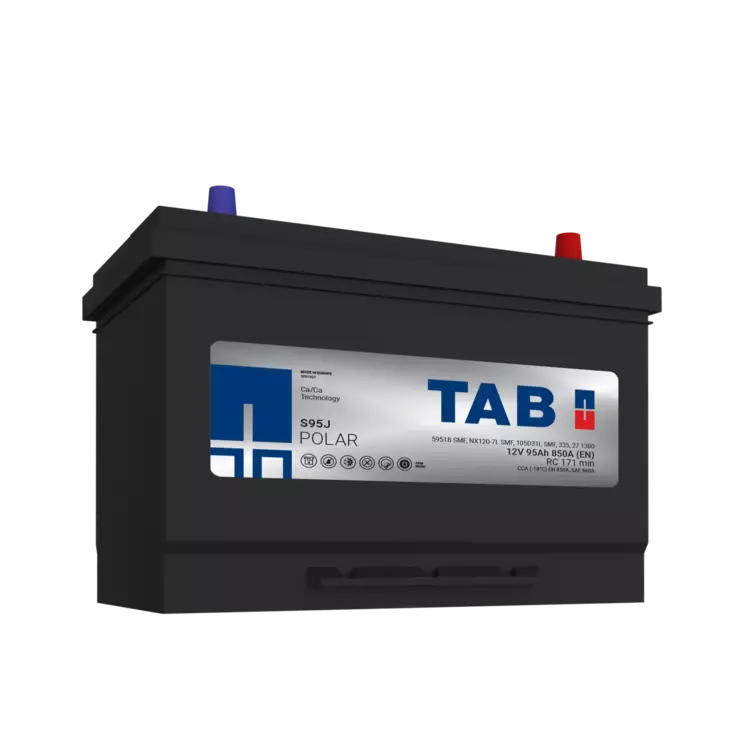 12V 95Ah 850A(EN) TAB käynnistysakku Polar S S95J  303x175x227 - + (1000941)