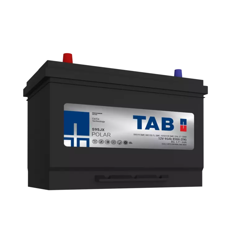 12V 95Ah 850A(EN) TAB käynnistysakku Polar S S95JX  303x175x227 + - (1000947)