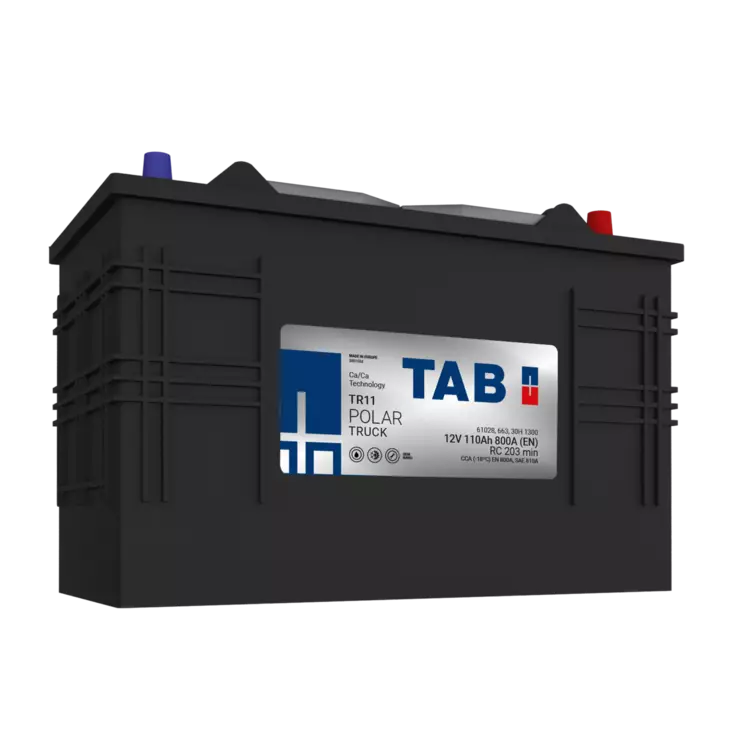 12V 110Ah 800A(EN) TAB käynnistysakku Polar Truck TR11  345x175x233 - + (1000291)