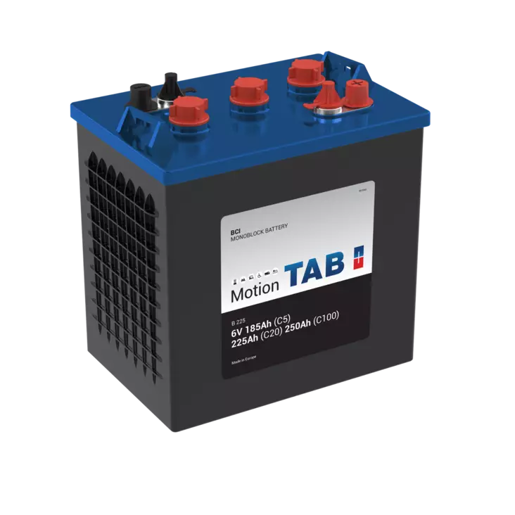 6V 225AH/20HR DT TAB Motion BCI B225  264x183x245/268 Kartionapa+kierretappi