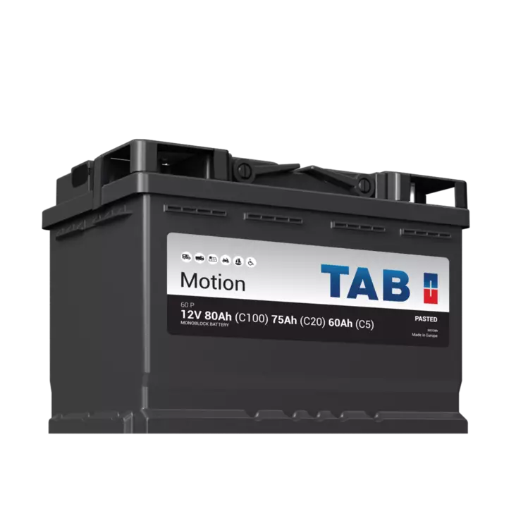 12v 75Ah/c20 TAB Motion Pasted 60P 278x175x190 - + Massa. (1000783)