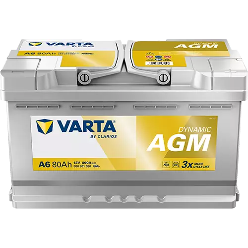 Varta Start Stop AGM A6 xEV 12V 80Ah 800A (EN) 315x175x190 - +