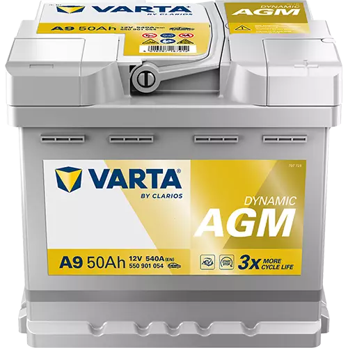Varta Start Stop AGM A9 XEV12V 50Ah 540A 207x175x190 - +