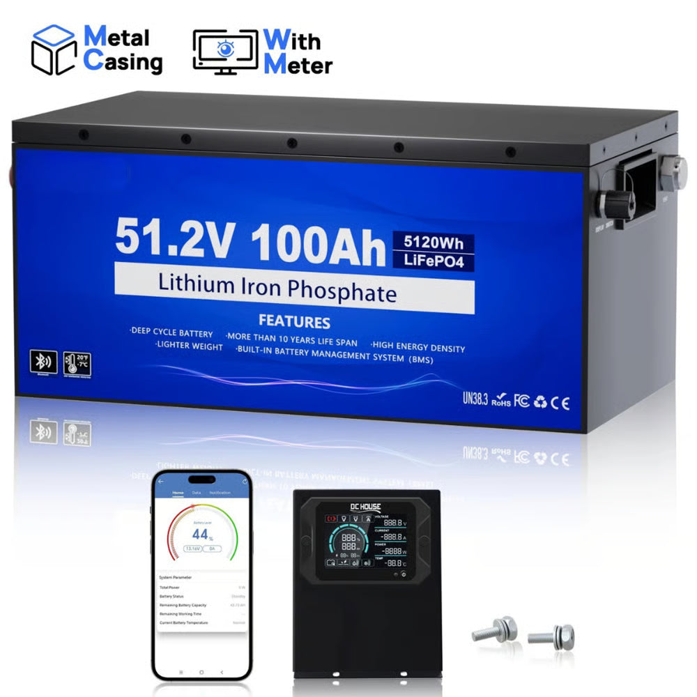 48V 100Ah LiFePO4 metallikotelolla